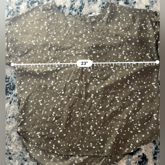 Maurices short sleeve, zipper back Polka Dot Blouse - Olive
C1 - Picture 4 of 4